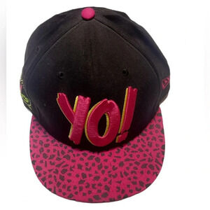 Vintage YO! MTV RAPS 9FIFTY Snapback blck pnk animal athletic casual print hat M